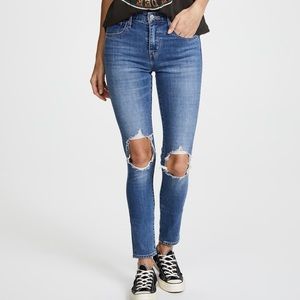 Levi 721 high rise skinny jeans blue denim medium wash 26